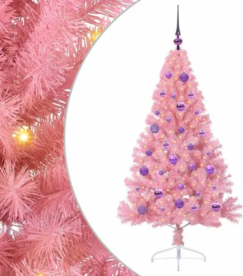 Immagine prodotto di vidaXL Albero di Natale artificiale preilluminato rosa 150 cm PVC