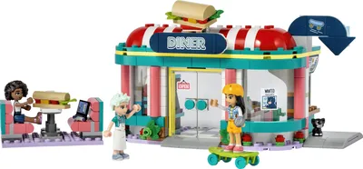 Image de LEGO 41728 Restaurant Friends au centre-ville avec les mini-poupées Liann, Aliya et Charli de 2023, set de jeu restaurant pour les enfants de 6 ans et plus