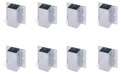 Immagine prodotto di Supporti per pali Alberts 8 x per mattoni a L e a U, da avvitare, 71x71 mm, zincati a caldo
