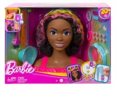 Imagen del producto de Barbie HMD79, Cabeza de muñeca para maquillaje/peinado, para mujeres, a partir de 3 años, para niñas, 266 mm, multicolor