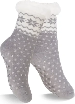 Produktbild von Footstar Damen und Herren Winter Haussocken (1 Paar) Kuschelsocken - Grau 39-42