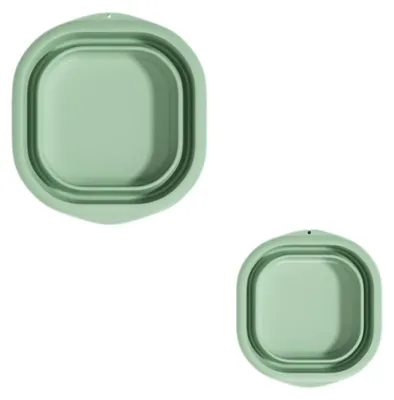 Obrázok produktu pre INF Skladacie umývacie misy 2 ks PP a TPE 37.5x25x12.5cm na cestovanie zelená
