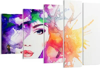 Produktbild von Bild auf Leinwand - Leinwandbild - Frau Abstraktion - 150x100cm - Wand Bild - Wanddeko - Leinwanddruck - Bilder - Kunstdruck - Wanddekoration - Leinwand bilder - Wandkunst - EG150x100-3689