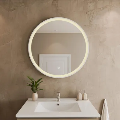 Zdjęcie produktu dla LOMAZOO lustro Oslo 80 cm, okrągłe, białe, LED