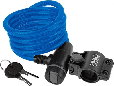Produktbild von M-Wave SpiralMasterLock Kabelschloss CLIP-ON-Halter L 180cm Ø 10mm blau