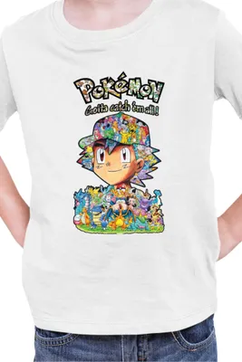 Obrázek produktu pro Dětské Triko Japan Manga Anime Comics Pokemon 019, / Bílý