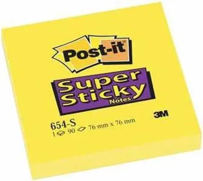 Immagine prodotto di Post-It 654-S Klebezettel Quadratisch Gelb 90 Blätter (654-S6 (1 PACK = 12 BLÖCKE))