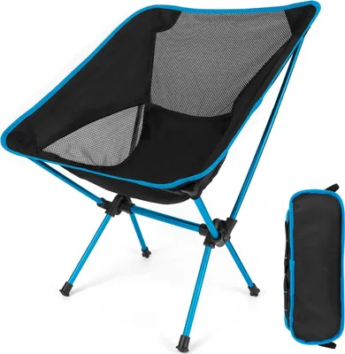 Produktbild von Faltbarer Campingstuhl für Outdoor-Aktivitäten – tragbar und ultraleicht – mit Tragetasche – schwarz