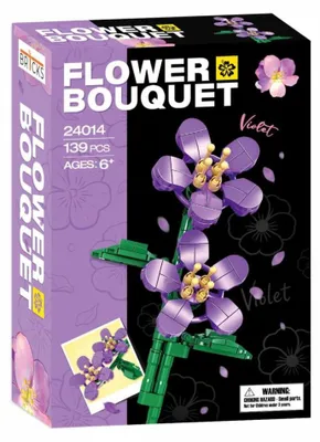 Produktbild von BR1CKS Bausteinset Veilchenstrauß Violett 139 Teile für Kinder ab 6 Jahren