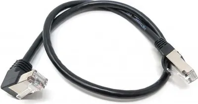 Produktbild von LAN Kabel 0,5 m RJ45 Stecker Ethernetkabel Netzwerkkabel Winkel in Schwarz