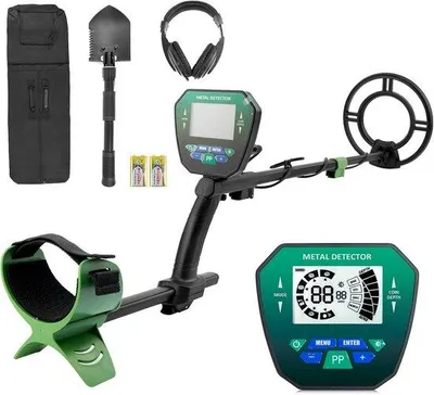 Produktbild von Metalldetektor für Erwachsene - LCD Display - Metalldetektor für Kinder - Goldsuche-Set mit Kopfhörer - Vougschere - Verstellbar 90-130 cm - für Schatzsuche am Strand