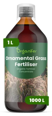 Produktbild von Ziergras Flüssigdünger 1L – 2-1-8 NPK – Flüssig-Pflanzendünger für Ziergräser – Organifer