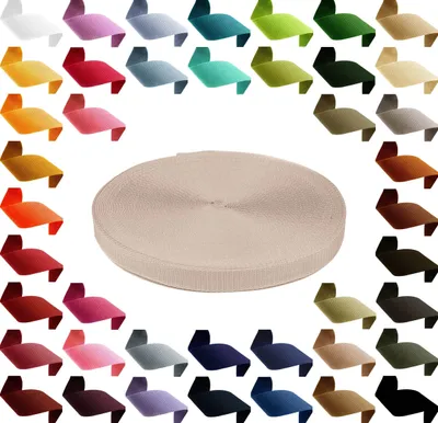 Produktbild von Gurtband 12m PP Polypropylen 25mm 1,3mm Gurt Tragband Taschengurt 45 Farben