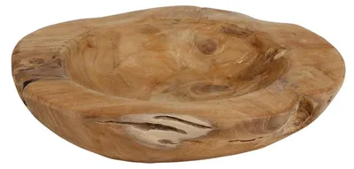 Produktbild von Rustikale Teakholzschale 27-30cm Schüssel Deko Holz Naturprodukt Unikat