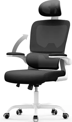 Obrázok produktu pre Ergonomická kancelárska stolička - kancelárska stolička s nastaviteľnou opierkou hlavy - podrúčky, elastická bedrová opierka, nastaviteľná výška