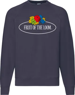 Produktbild von Fruit of the Loom Classic Raglan Sweat mit Vintage-Logo auf der Brust
