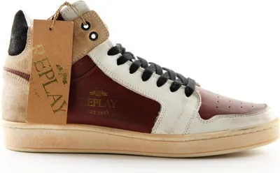 Image de Replay Quaterman : baskets montantes en cuir pour homme, taille 41