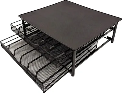 Obrázek produktu pro Regál na kávové kapsle, kapacita 72 kapslí, výsuvný design, černý
