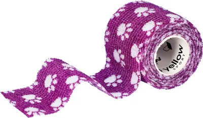 Produktbild von Kohäsive Binde 5 cm x 4,5 m lila Pfoten