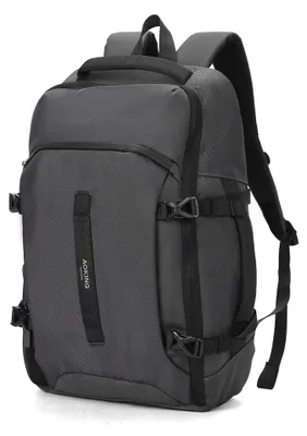 Produktbild von Aoking Rucksack aus Polyester, Grau, mit Reißverschluss und multifunktionalen Fächern, 32,5 x 48 x 14 cm