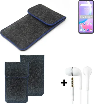 Produktbild von K-S-Trade Handy Schutz Hülle kompatibel mit UMIDIGI A11 Pro Max Schutzhülle Handyhülle Filztasche Pouch Tasche Case Sleeve Filzhülle dunkelgrau,
