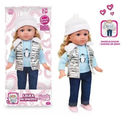 Produktbild von Natalia Puppe 36 cm mit Silberweste und Plüschmütze