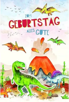 Produktbild von Geburtstagskarte - Dino - Zum Geburtstag alles Gute