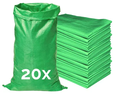 Produktbild von Garronda Polypropylensack 105 x 65 cm 20 Stück Getreidesack aus PP für Lagerung & Sand reißfest 50 kg belastbar – vielseitig einsetzbar: Gewebesäcke Sandsäcke Gartensack Hochwasserschutz Grün GD-0161