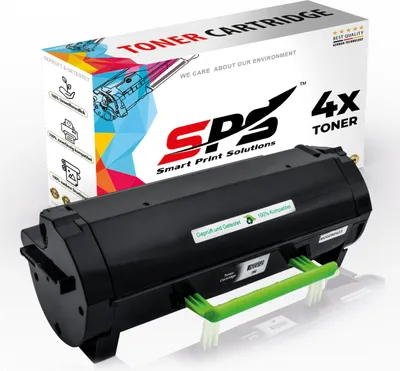 Produktbild von 4x Toner 502 50F2000 Schwarz Kompatibel für Lexmark MS510DN Drucker