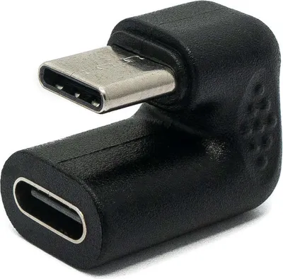 Immagine prodotto di SYSTEM-S Adattatore USB 3.1 U Turn da spina di tipo C a presa con angolo di 360° cavo nero