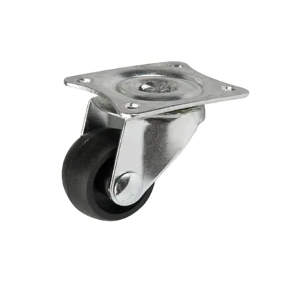 Produktbild von Möbelrolle mit Platte, 25mm/10kg, Kunststoff | Möbelroller | Rollen für Möbel, Bürostuhl, Beistellbett, Schreibtischstuhl, Hocker | Stuhl-Rollen | Doppelrollen | Schwarz