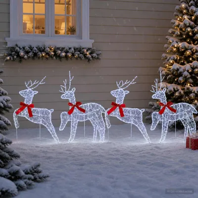 Immagine prodotto di Renna di Natale 4 pz 80 LED Bianco freddo 43 x 19 x 65 cm