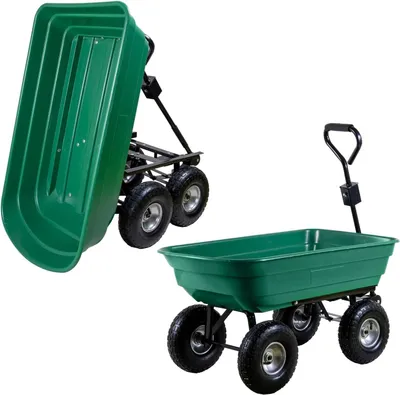 Produktbild von Famanu Gartenwagen mit Kippfunktion, 75 Liter Kapazität, Belastbar bis 300 kg