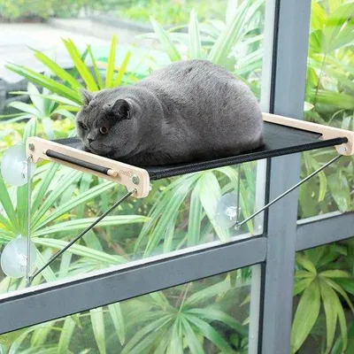 Produktbild von Famanu Katzenfensterliege stabil mit Holz und Metall - bis 20 kg