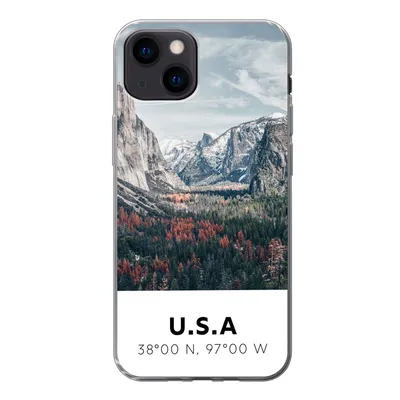 Produktbild von MuchoWow® Handyhülle Schutzhülle Hülle für iPhone 13 mini Yosemite - Amerika - Wyoming - Wald - Berge Silikon Softcase Handy Hülle - Softcase