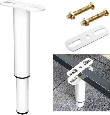 Produktbild von Metallbettfüße, höhenverstellbare Möbelfüße 18-30 cm in Weiß für Bett, Sofa, Schrank und Tisch