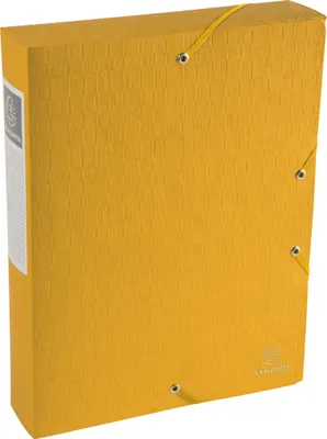 Produktbild von Exacompta 50919E 10x Archivboxen Scotten, Rücken 60mm mit Etikett, aus Colorspan-Karton 600g/qm, DIN A4 - Gelb