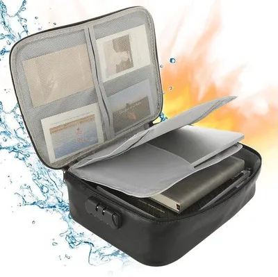 Produktbild von Famanu Dokumentenbox feuerfest und wasserdicht - Tragbare Dokumentenorganizer