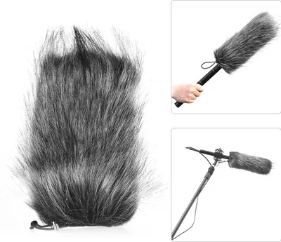 Produktbild von Universal Professionelles Mikrofon Furry Windschutzscheibe Flexible Mount Fur Windschutzscheibe fuer Rode VMGO Video Mic GO, VideoMic Pro, Micro fuer TAKSTAR SGC-598 598 fuer Sony EMC965 NV1 XM1 CG60, ect