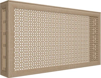 Produktbild von HEXIM Heizkörperverkleidung Damasco Lüftungsgitter, (90/120/150x60cm) Holz MDF (90 cm Komplett Eiche sonoma) Heizkörper Verkleidungen