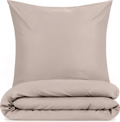 Produktbild von Blumtal Bettwäsche 135x200cm + Kissenbezug 80x80cm - Mikrofaser Bed Sheets 135x200cm - 2-er Set Bettwäsche Taupe