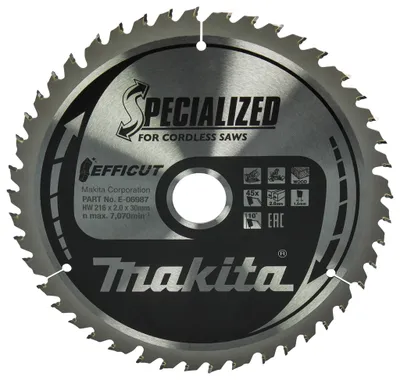 Immagine prodotto di Makita E-06987 Lama circolare Efficut TCT 216 x 20 mm 45 denti 1,5 mm legno