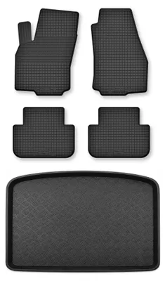 Obrázok produktu pre Vaničkové autokoberce + vaňa kufra pre: Fiat 500L od 2012 – 5 ks, čierna, na mieru – Wielganizator Semi-Universal