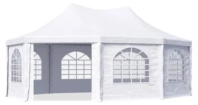 Obrázek produktu pro Párty stan 4x8 m zahradní pavilon plátěný stan PVC 700 N v bílé barvě Voděodolný