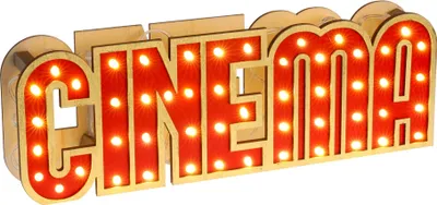 Image de Panneau lumineux en bois Cinéma 30 x 4 x 10 cm - taille unique