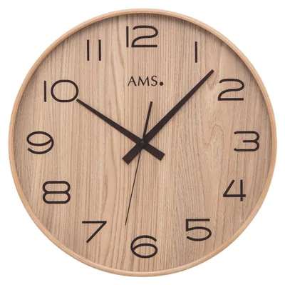 Produktbild von AMS F5522 Funkwanduhr mit natürlichem Holzgehäuse
