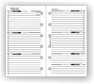 Image de bind® 570226 Calendrier hebdomadaire de remplacement - A7, 1 semaine / 2 pages