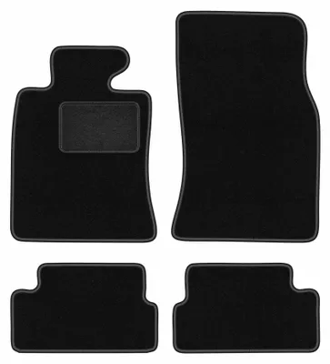 Obrázok produktu pre Velúrové autokoberce pre: Mini Cooper II R57 2006-2013 (kabriolet) – sada 4 ks, čierne, na mieru – Wielganizator LUX