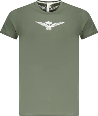 Produktbild von Herren Kurzarm T-Shirt Grün mit Großem Adler und Rundhals Motiv, Größe: S Farbe: Verde