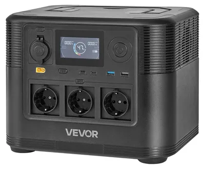 Produktbild von Tragbare Stromversorgung, 1200-W-Solargenerator, 806-Wh-LiFePO4-Akku mit 9 Ausgangsanschlüssen für Notfälle zu Hause, Camping und Wohnmobilreisen (Solarpanel NICHT im Lieferumfang enthalten)
